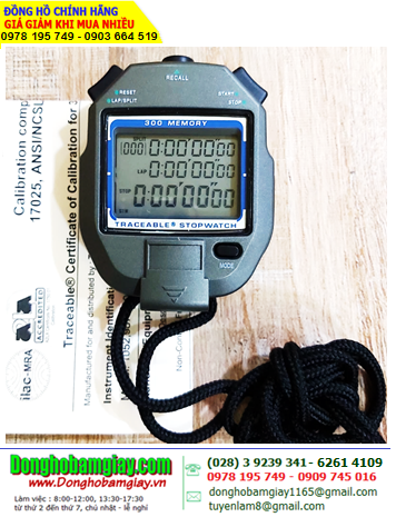 Traceable 1052 _Đồng hồ bấm giờ Stopwatch đếm Lùi Countdown 300Laps  1052 Traceable 300 Memory Stopwatch chính hãng